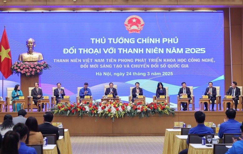 Thủ tướng đối thoại với thanh niên Việt Nam năm 2025 với chủ đề "Thanh niên Việt Nam tiên phong phát triển khoa học công nghệ, đổi mới sáng tạo và chuyển đổi số quốc gia" - Ảnh: VGP/Nhật Bắc Thủ tướng đối thoại với thanh niên Việt Nam năm 2025 với chủ đề "Thanh niên Việt Nam tiên phong phát triển khoa học công nghệ, đổi mới sáng tạo và chuyển đổi số quốc gia" - Ảnh: VGP/Nhật Bắc