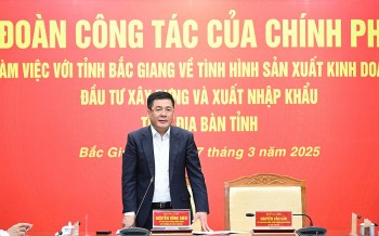 Bộ trưởng Nguyễn Hồng Diên làm việc với tỉnh Bắc Giang về giải pháp thúc đẩy phát triển