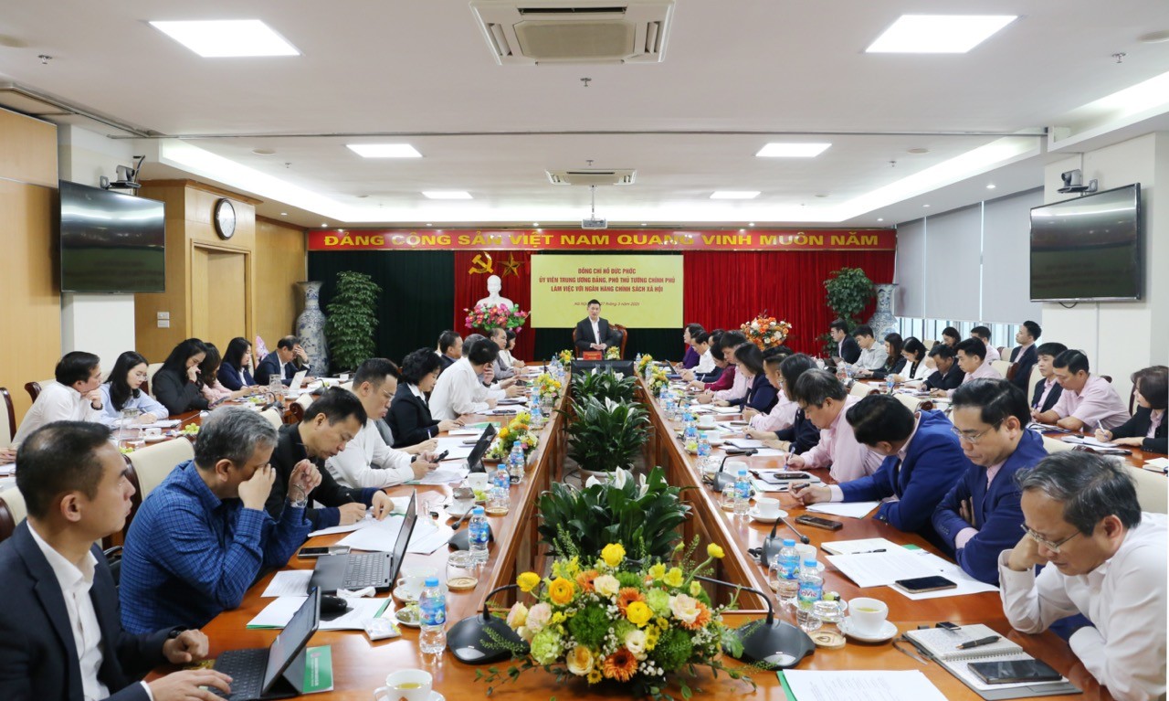 Phó Thủ tướng Chính phủ Hồ Đức Phớc làm việc với NHCSXH