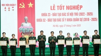 Lần đầu tiên, Bộ Quốc phòng phong hàm thượng úy cho học viên đào tạo trong nước