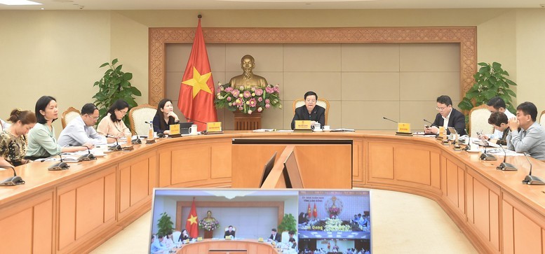 Lãnh đạo các địa phương vùng Tây Nguyên dự và phát biểu tại cuộc làm việc - Ảnh: VGP/Giang Thanh