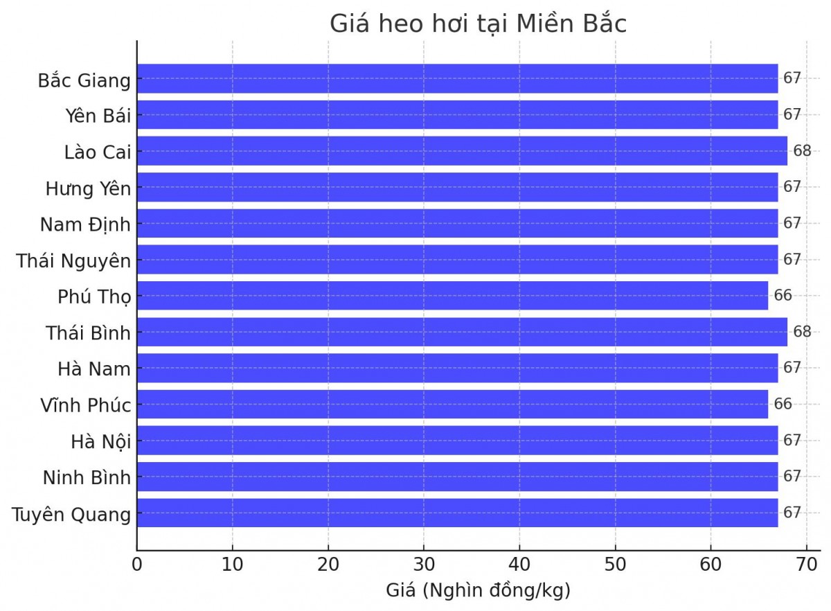 Biểu đồ giá heo hơi tại các tỉnh miền Bắc ngày 29/3. Biểu đồ giá heo hơi tại các tỉnh miền Bắc ngày 29/3.