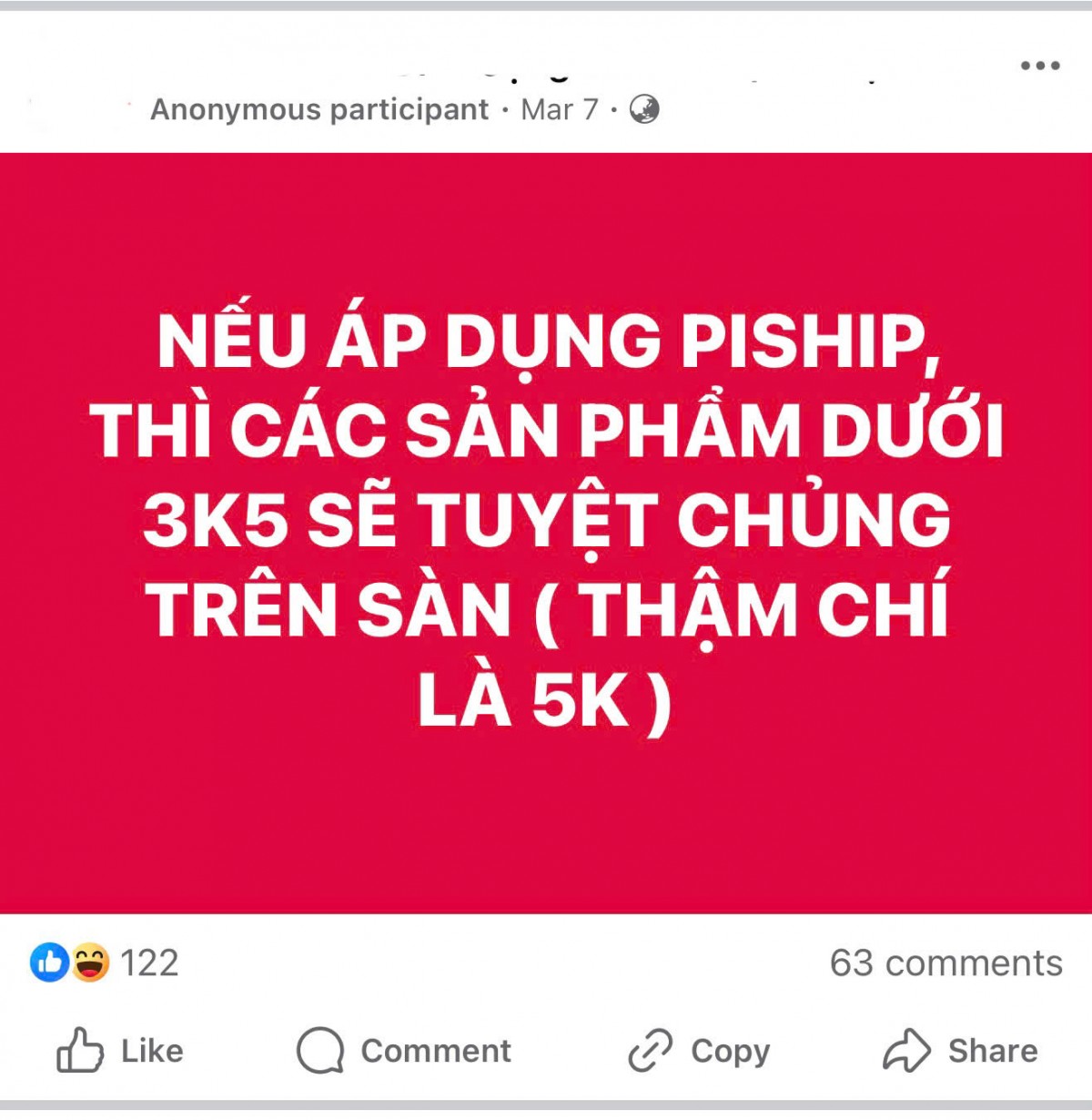 Chia sẻ của người bán trên hội nhóm Shopee