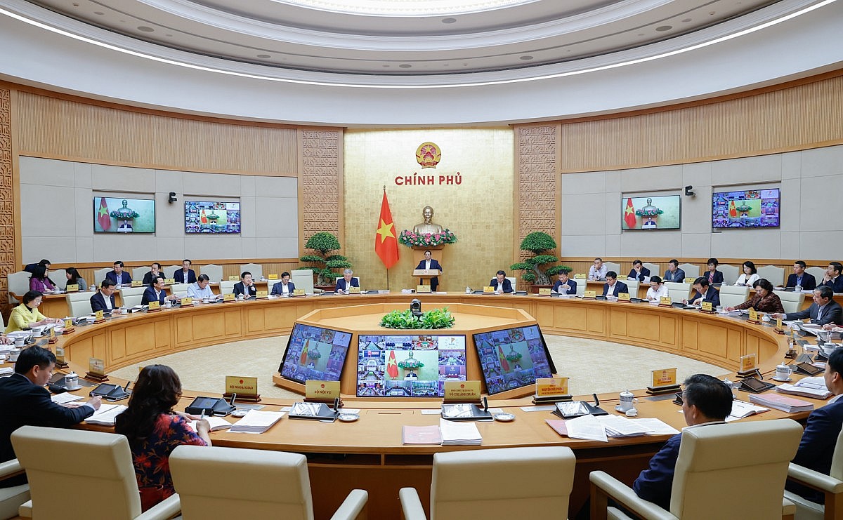 Thủ tướng đề nghị các đại biểu tập trung thảo luận, đánh giá bối cảnh, tình hình thời gian qua; công tác chỉ đạo, điều hành của Chính phủ, Thủ tướng Chính phủ, các bộ, ngành, chủ tịch UBND các tỉnh, thành phố... - Ảnh: VGP/Nhật Bắc