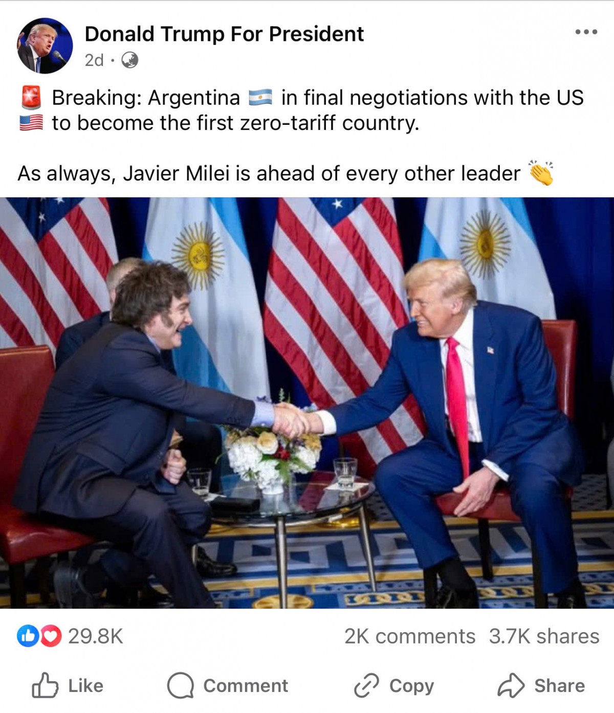 Argentina đang ở giai đoạn cuối cùng để đàm phán mức thuế