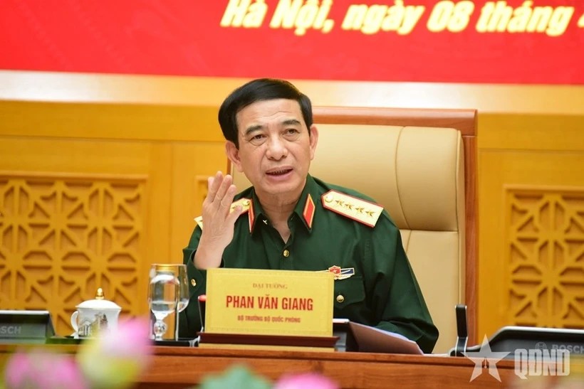 Đại tướng Phan Văn Giang phát biểu chỉ đạo hội nghị. (Nguồn: Quân đội Nhân dân) Đại tướng Phan Văn Giang phát biểu chỉ đạo hội nghị. (Nguồn: Quân đội Nhân dân)