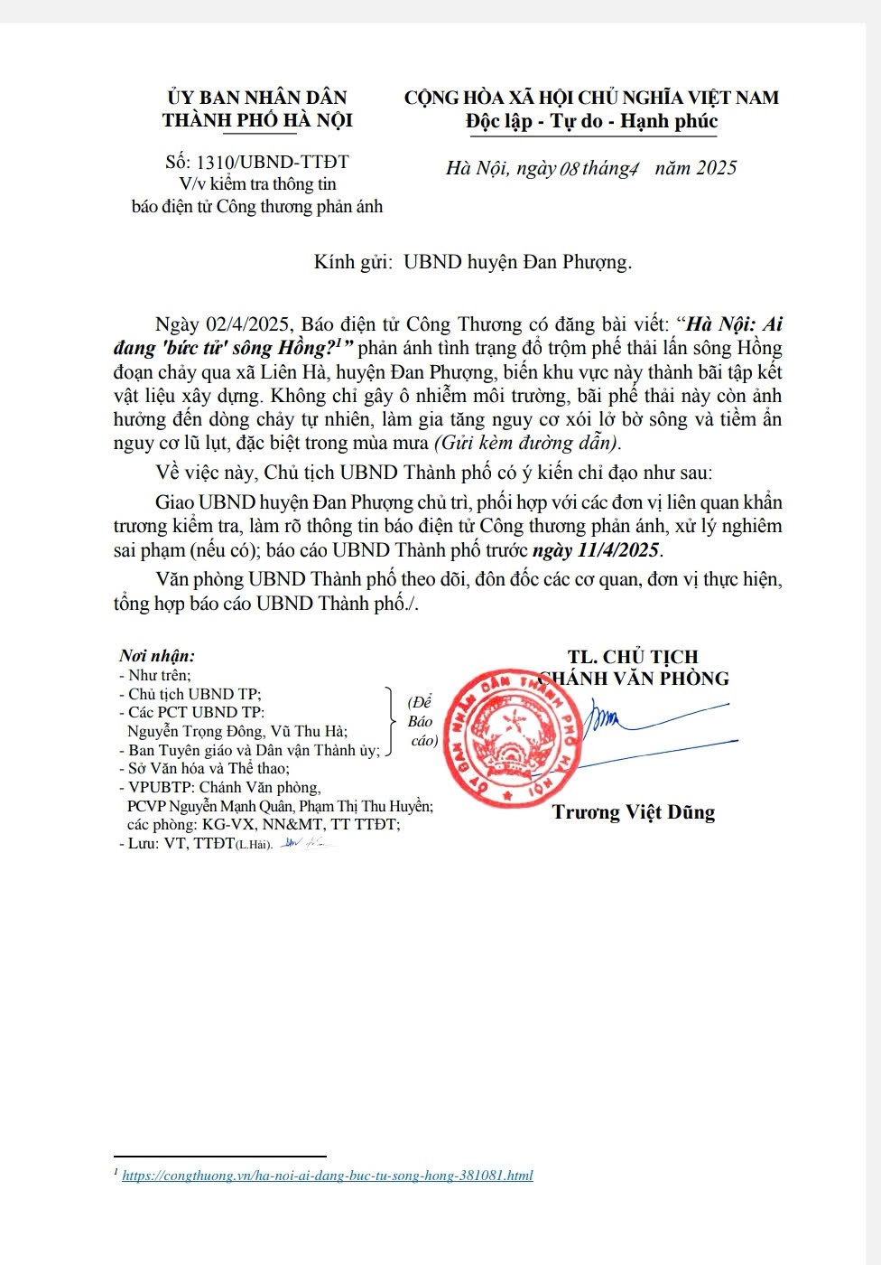 Hà Nội yêu cầu xử lý nghiêm vụ 'bức tử' sông Hồng Hà Nội yêu cầu xử lý nghiêm vụ 'bức tử' sông Hồng