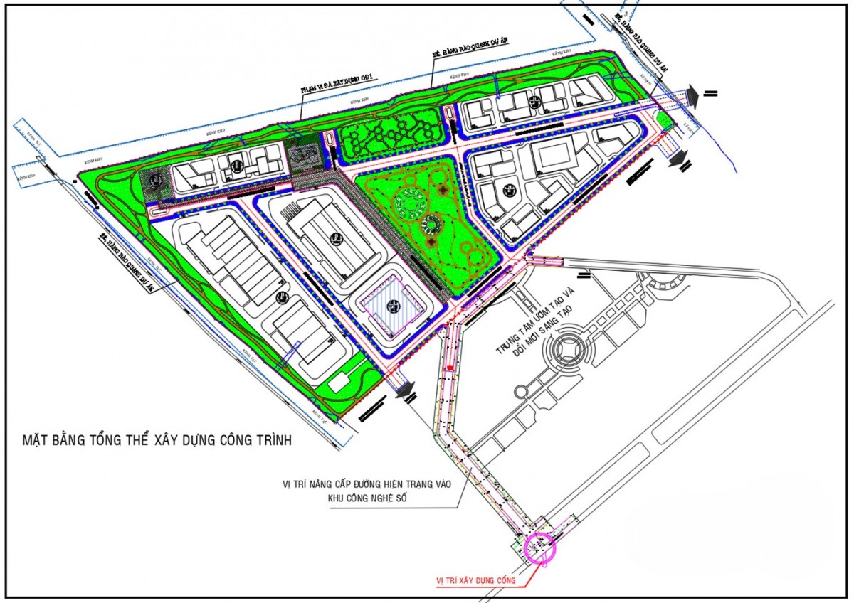 Dự kiến phương án thiết kế tổng thể Dự án Xây dựng Khu công nghệ số tỉnh Hậu Giang giai đoạn 2. Ảnh: Báo Hậu Giang