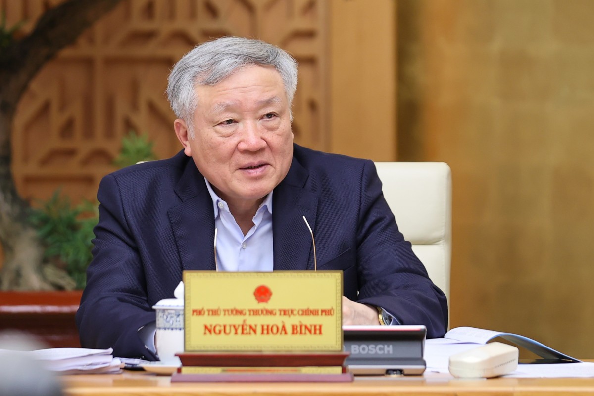 Phó Thủ tướng Thường trực Chính phủ Nguyễn Hòa Bình phát biểu - Ảnh: VGP/Nhật Bắc Phó Thủ tướng Thường trực Chính phủ Nguyễn Hòa Bình phát biểu - Ảnh: VGP/Nhật Bắc