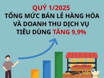 Tổng mức bán lẻ hàng hóa và doanh thu dịch vụ tiêu dùng tăng 9,9%