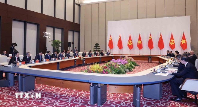 Cuộc gặp đại diện hai Bộ Chính trị Việt Nam-Trung Quốc lần thứ 7. Ảnh: TTXVN