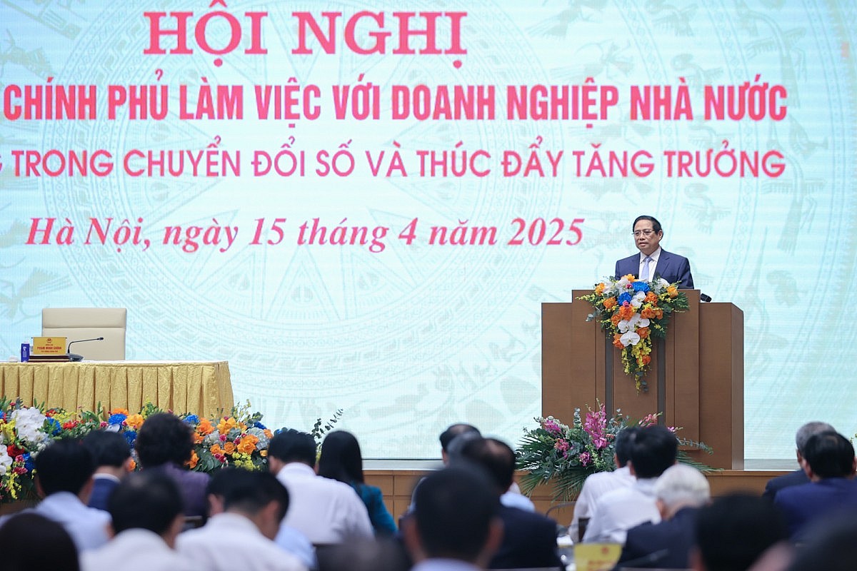 Thủ tướng Chính phủ Phạm Minh Chính chủ trì Hội nghị Thủ tướng Chính phủ làm việc với doanh nghiệp nhà nước tiên phong trong chuyển đổi số và thúc đẩy tăng trưởng - Ảnh: VGP/Nhật Bắc Thủ tướng Chính phủ Phạm Minh Chính chủ trì Hội nghị Thủ tướng Chính phủ làm việc với doanh nghiệp nhà nước tiên phong trong chuyển đổi số và thúc đẩy tăng trưởng - Ảnh: VGP/Nhật Bắc