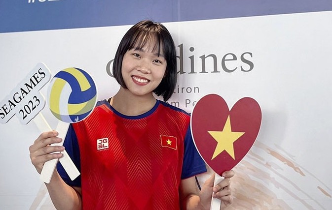 Ngôi sao bóng chuyền Trần Tú Linh đã phải chấn thương đầu gối. Ảnh: Ngọc Thắng