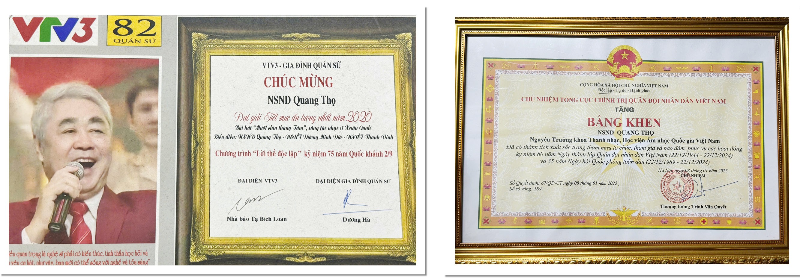 NSND Quang Thọ:“Tôi đã hát bằng nước mắt trong Ngày Thống nhất” NSND Quang Thọ:“Tôi đã hát bằng nước mắt trong Ngày Thống nhất”