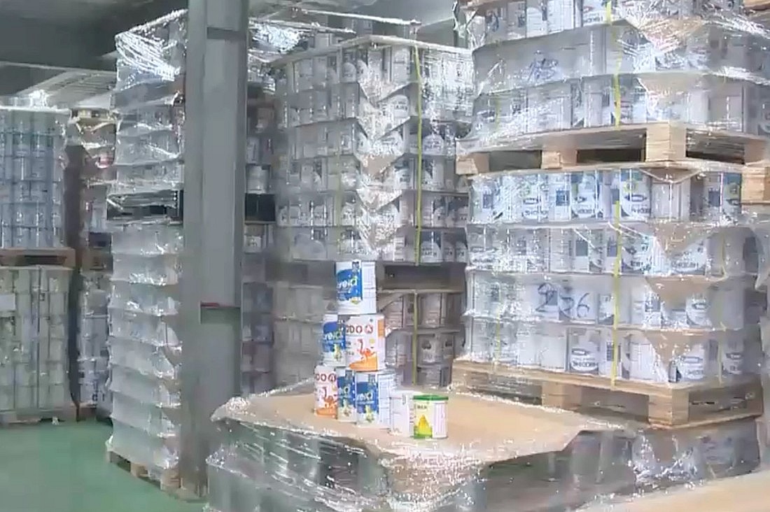 Kho sữa giả của các đối tượng trong vụ 573 nhãn hiệu sữa giả Kho sữa giả của các đối tượng trong vụ 573 nhãn hiệu sữa giả