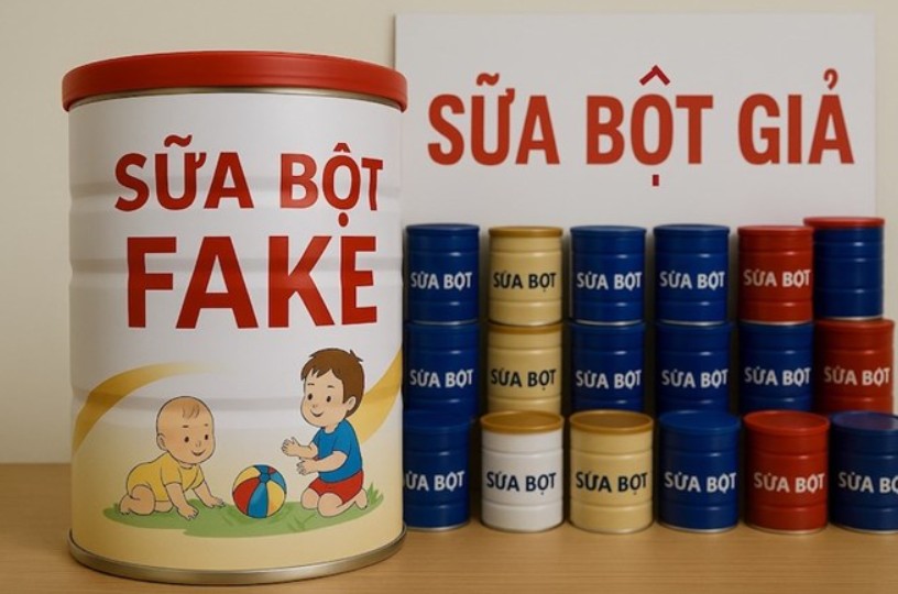 Bộ Y tế chỉ đạo tăng cường kiểm tra, hậu kiểm thực phẩm sau vụ hàng trăm loại sữa giả bị công an phanh phui. Ảnh minh họa: AI Bộ Y tế chỉ đạo tăng cường kiểm tra, hậu kiểm thực phẩm sau vụ hàng trăm loại sữa giả bị công an phanh phui. Ảnh minh họa: AI