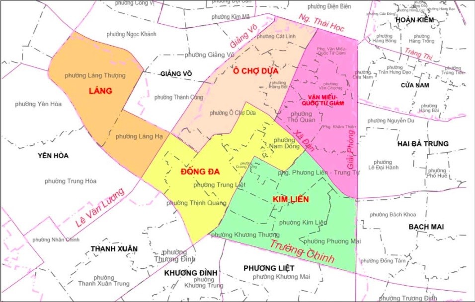 Phương án sắp xếp phường của quận Đống Đa