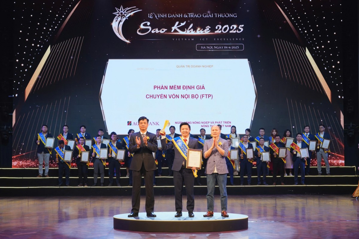 06 Hệ thống công nghệ/Sản phẩm dịch vụ Agribank xuất sắc được công nhận 'Giải thưởng Sao Khuê 2025' 06 Hệ thống công nghệ/Sản phẩm dịch vụ Agribank xuất sắc được công nhận 'Giải thưởng Sao Khuê 2025'