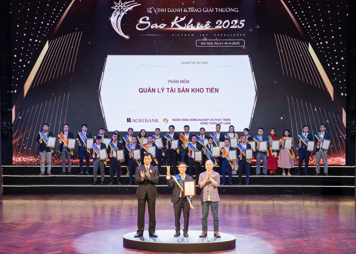 06 Hệ thống công nghệ/Sản phẩm dịch vụ Agribank xuất sắc được công nhận 'Giải thưởng Sao Khuê 2025' 06 Hệ thống công nghệ/Sản phẩm dịch vụ Agribank xuất sắc được công nhận 'Giải thưởng Sao Khuê 2025'