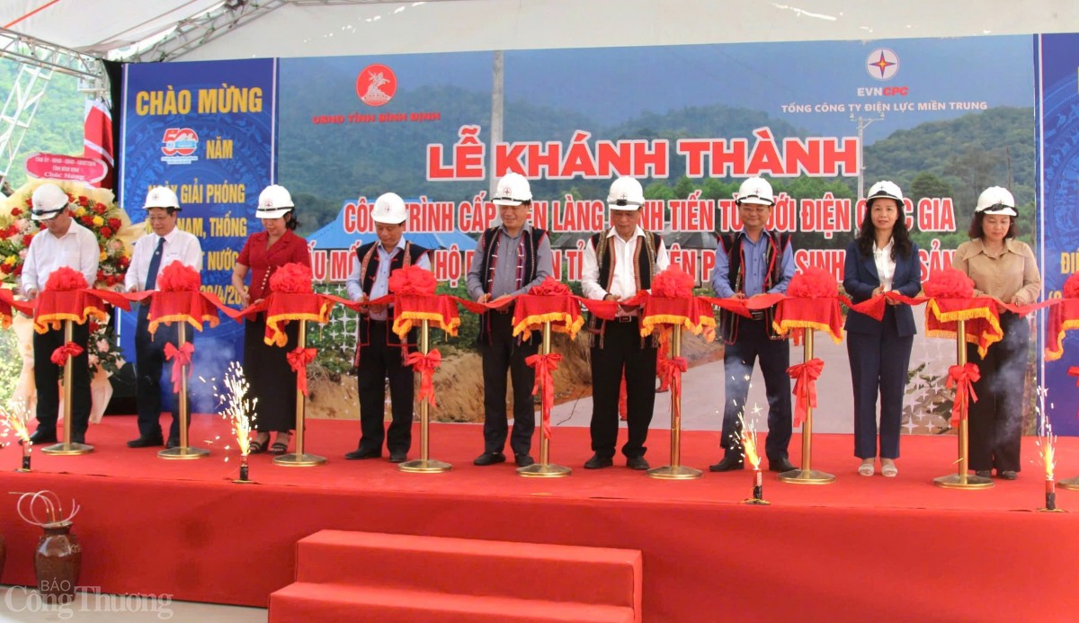 Các đại biểu cắt băng khánh thành dự án