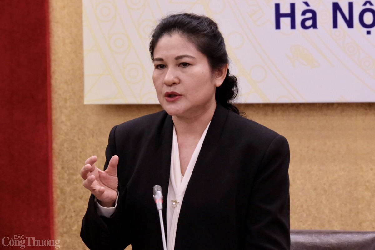 Bà Nguyễn Thị Hà, Thứ trưởng, Người phát ngôn Bộ Nội vụ chủ trì buổi họp báo. 