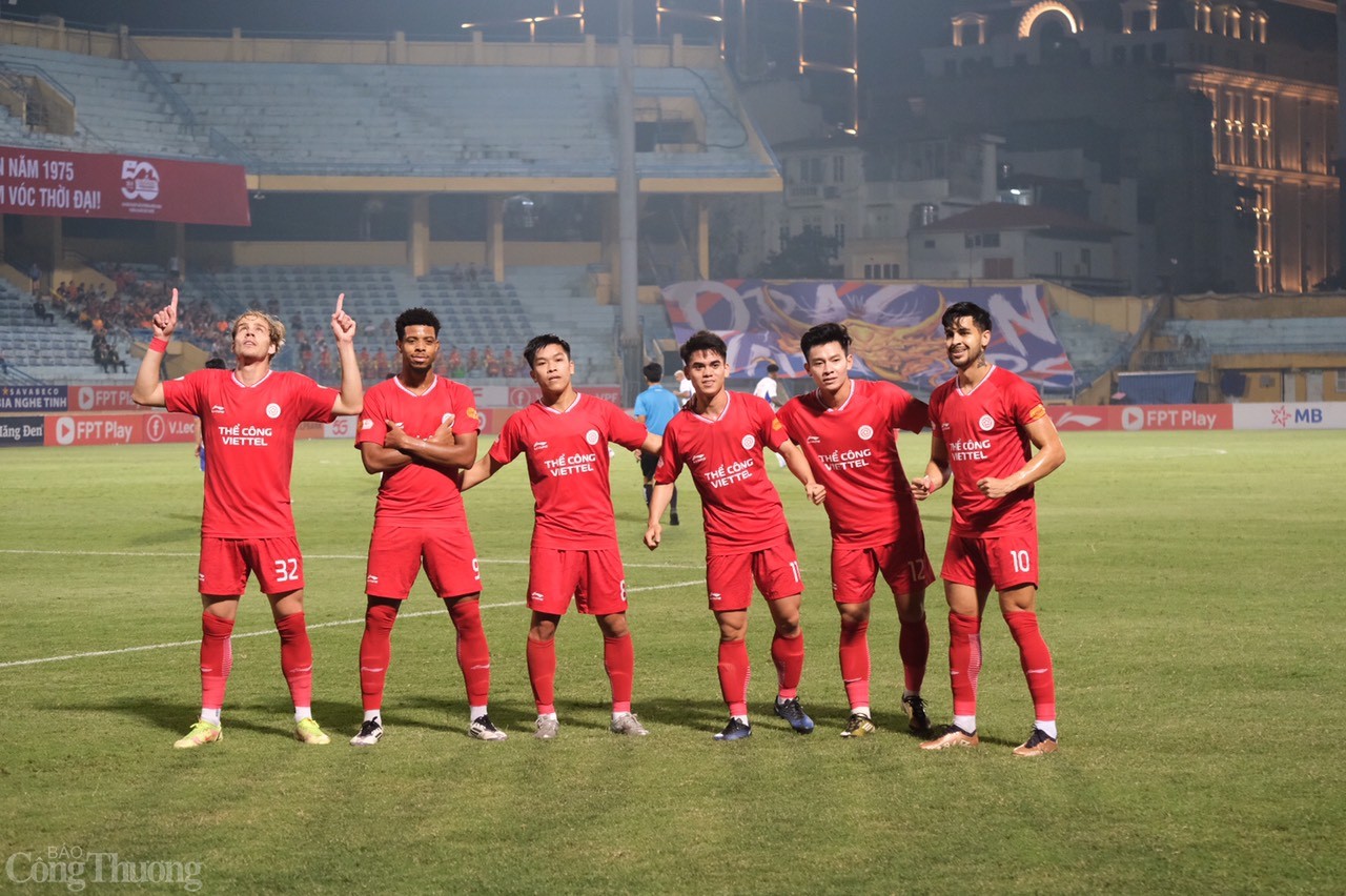 Thể Công Viettel có phong độ thăng hoa trên sân Hàng Đẫy. Ảnh: Lê An