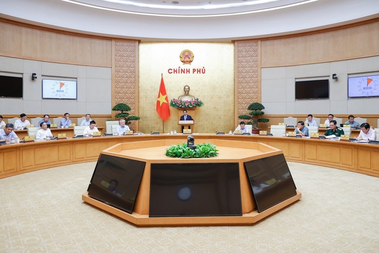 Thủ tướng Phạm Minh Chính chủ trì phiên họp Chính phủ thường kỳ tháng 4/2025 - Ảnh: VGP/Nhật Bắc
