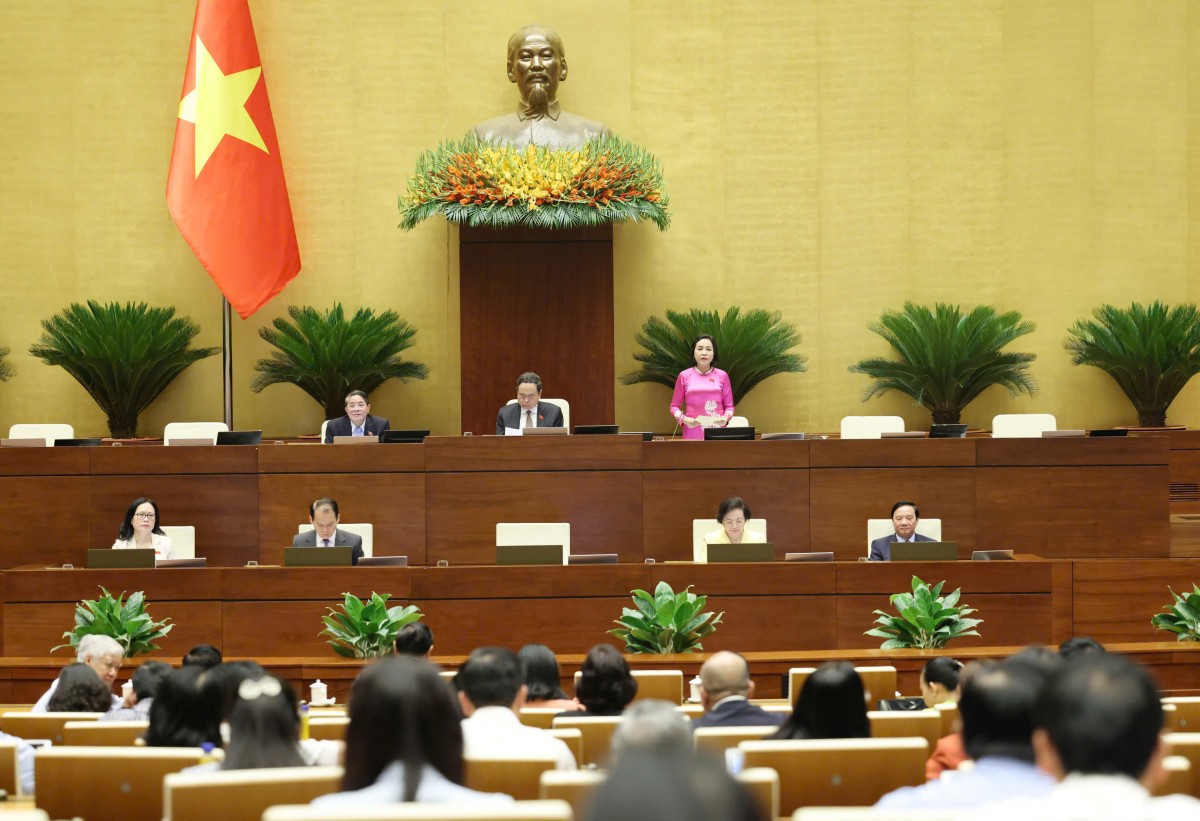 Phiên họp Quốc hội sáng 7/5. Ảnh: VPQH