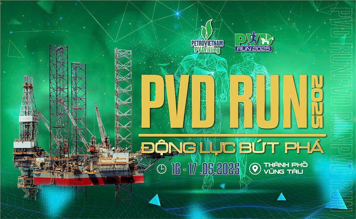 PVD RUN 2025 với thông điệp “Động lực bứt phá” đã thu hút hơn 1.200 VĐV đăng ký tham gia sẽ diễn ra sáng ngày 17/5 tại TP. Vũng Tàu PVD RUN 2025 với thông điệp “Động lực bứt phá” đã thu hút hơn 1.200 VĐV đăng ký tham gia sẽ diễn ra sáng ngày 17/5 tại TP. Vũng Tàu