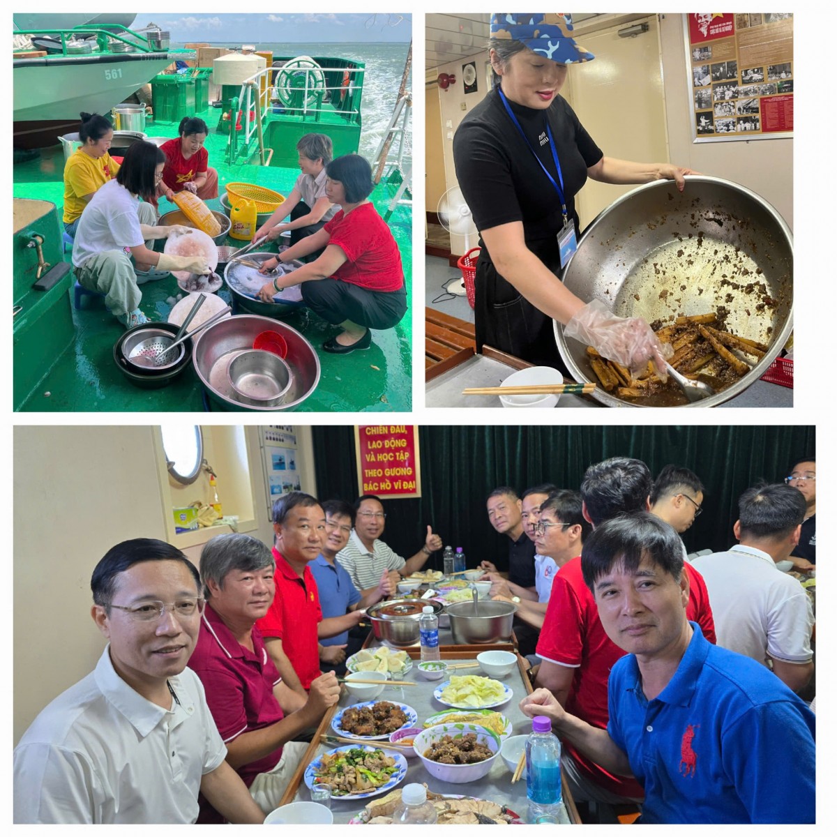 “Tổ sĩ quan rửa bát” giữa trùng khơi “Tổ sĩ quan rửa bát” giữa trùng khơi