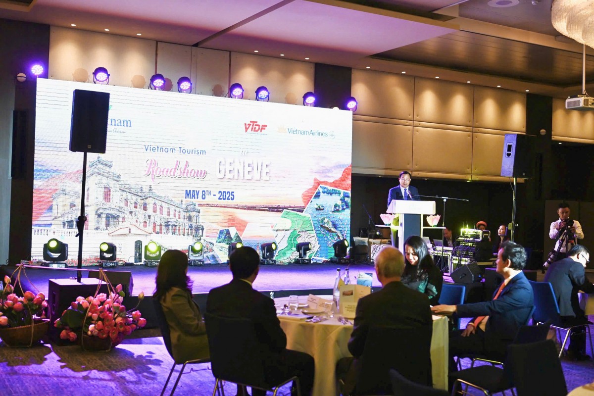 Việt Nam quảng bá du lịch tại Thuỵ Sĩ. Ảnh: Cục Du lịch Quốc gia Việt Nam