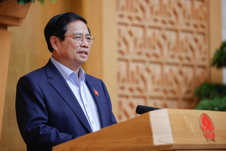 Thủ tướng Phạm Minh Chính phát biểu kết luận Phiên họp của Chính phủ về việc sắp xếp, tổ chức lại đơn vị hành chính các cấp và xây dựng mô hình tổ chức chính quyền địa phương 2 cấp - Ảnh: VGP/Nhật Bắc Thủ tướng Phạm Minh Chính phát biểu kết luận Phiên họp của Chính phủ về việc sắp xếp, tổ chức lại đơn vị hành chính các cấp và xây dựng mô hình tổ chức chính quyền địa phương 2 cấp - Ảnh: VGP/Nhật Bắc