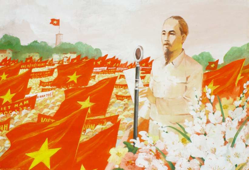 Bác Hồ đọc tuyên ngôn | Nguyễn Dương | Bột màu | 1979