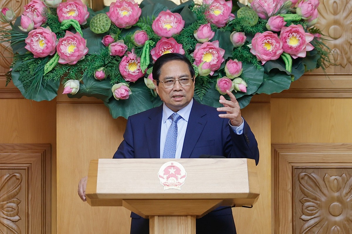 Thủ tướng khẳng định, Chính phủ Việt Nam luôn sẵn sàng đối thoại với các đối tác, doanh nghiệp, trong đó có đối tác, doanh nghiệp Hoa Kỳ trên tinh thần hiệu quả, thẳng thắn, xây dựng, bình đẳng, tôn trọng lẫn nhau, mang lại kết quả, lợi ích cho cả 2 bên - Ảnh: VGP/Nhật Bắc Thủ tướng khẳng định, Chính phủ Việt Nam luôn sẵn sàng đối thoại với các đối tác, doanh nghiệp, trong đó có đối tác, doanh nghiệp Hoa Kỳ trên tinh thần hiệu quả, thẳng thắn, xây dựng, bình đẳng, tôn trọng lẫn nhau, mang lại kết quả, lợi ích cho cả 2 bên - Ảnh: VGP/Nhật Bắc