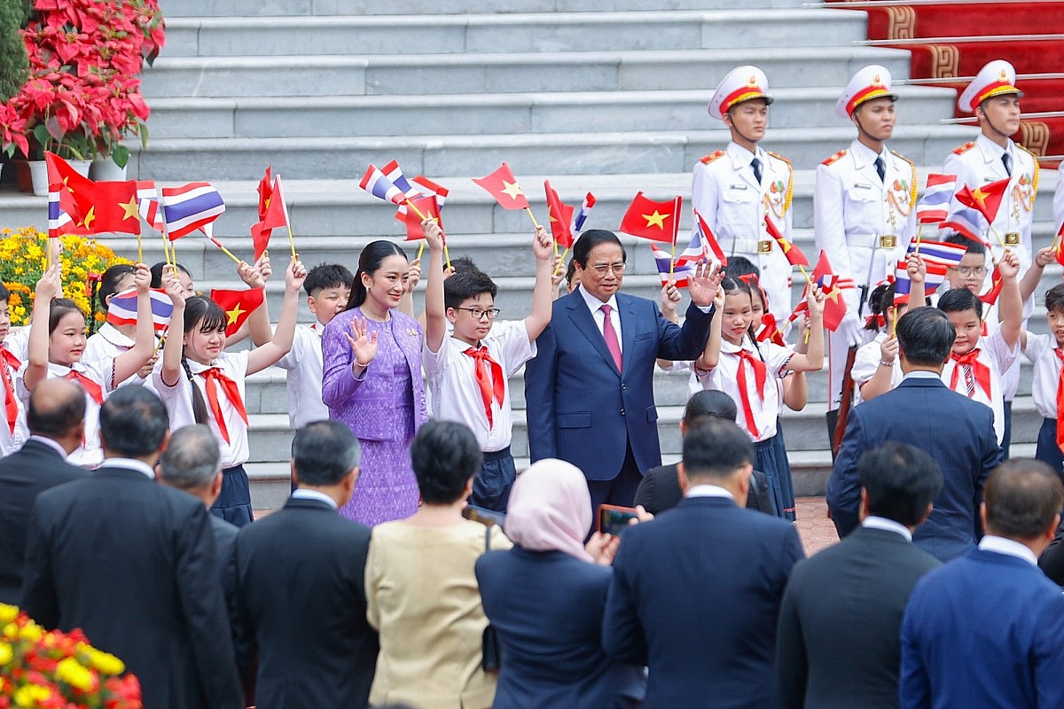 Đây là chuyến thăm Việt Nam đầu tiên của Thủ tướng Thái Lan Paetongtarn Shinawatra kể từ khi bà nhậm chức Thủ tướng Thái Lan. Ảnh: VGP/Nhật Bắc Đây là chuyến thăm Việt Nam đầu tiên của Thủ tướng Thái Lan Paetongtarn Shinawatra kể từ khi bà nhậm chức Thủ tướng Thái Lan. Ảnh: VGP/Nhật Bắc