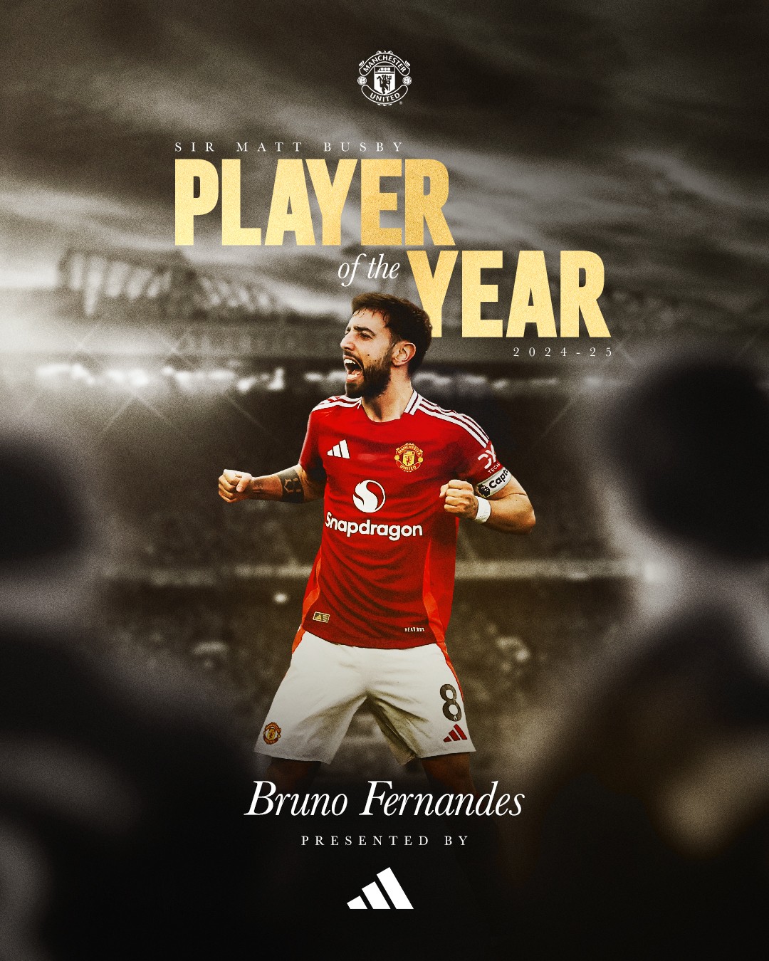 Đây đã là lần thứ 4 Bruno Fernandes được bầu chọn là Cẩu thủ xuất sắc nhất mùa của Manchester United. Đây đã là lần thứ 4 Bruno Fernandes được bầu chọn là Cẩu thủ xuất sắc nhất mùa của Manchester United.