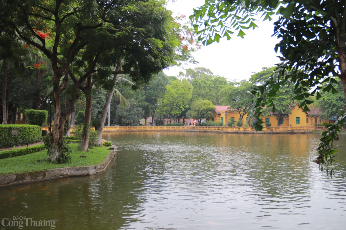 Không gian xanh mưởt của Khi Di tích Chủ tịch Hồ Chí Minh. Ảnh: Hoa Quỳnh