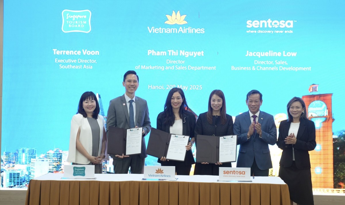 Tổng cục Du lịch Singapore, Vietnam Airlines và Tập đoàn Sentosa Development Corporation ký kết Biên bản ghi nhớ hợp tác 