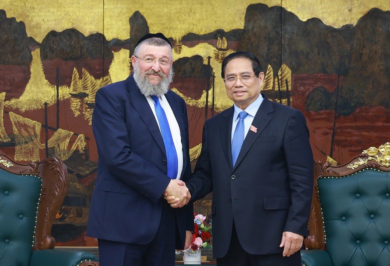 Thủ tướng Phạm Minh Chính tiếp ông Rabbi Yoav Ben Tzur, Bộ trưởng Lao động Israel - Ảnh: VGP/Nhật Bắc Thủ tướng Phạm Minh Chính tiếp ông Rabbi Yoav Ben Tzur, Bộ trưởng Lao động Israel - Ảnh: VGP/Nhật Bắc