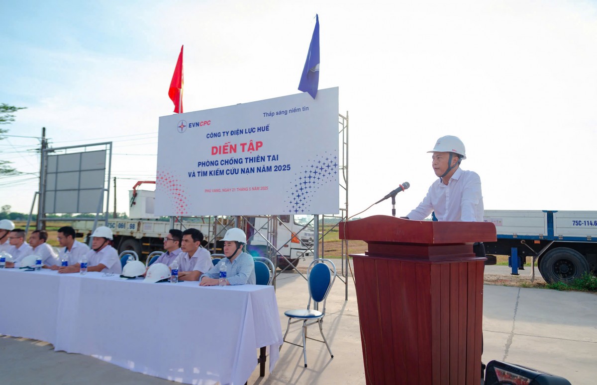 Điện lực Huế diễn tập phòng chống thiên tai và cứu nạn