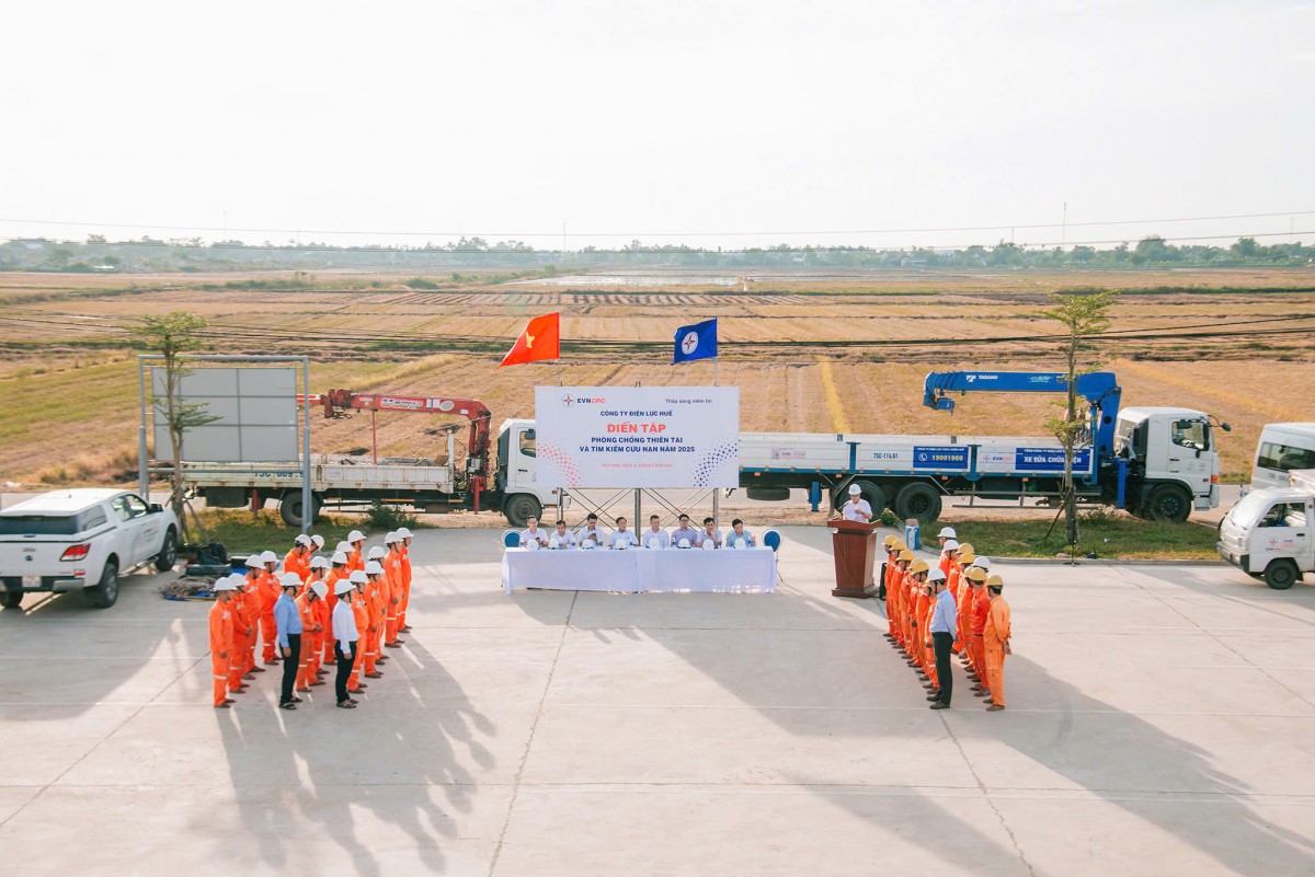 Điện lực Huế diễn tập phòng chống thiên tai và cứu nạn