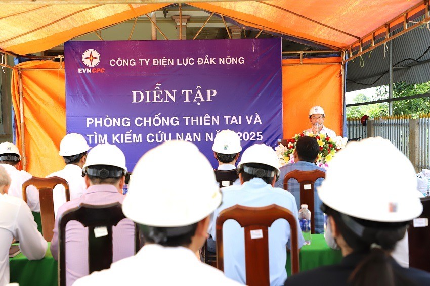 PC Đắk Nông tổ chức diễn tập PCTT&TKCN năm 2025 (Ảnh: PC Đắk Nông)