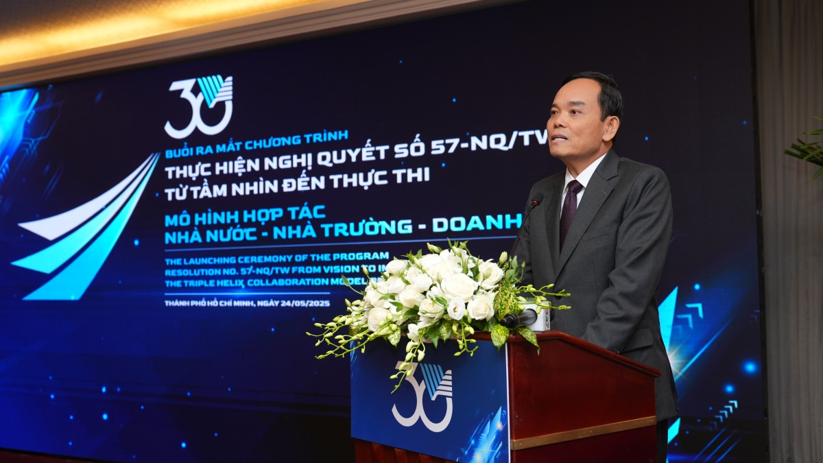 Ông Trần Lưu Quang - bí thư Trung ương Đảng, trưởng Ban Chính sách, Chiến lược Trung ương nhấn mạnh vai trò của các đơn vị tham gia mô hình liên kết “3 nhà”