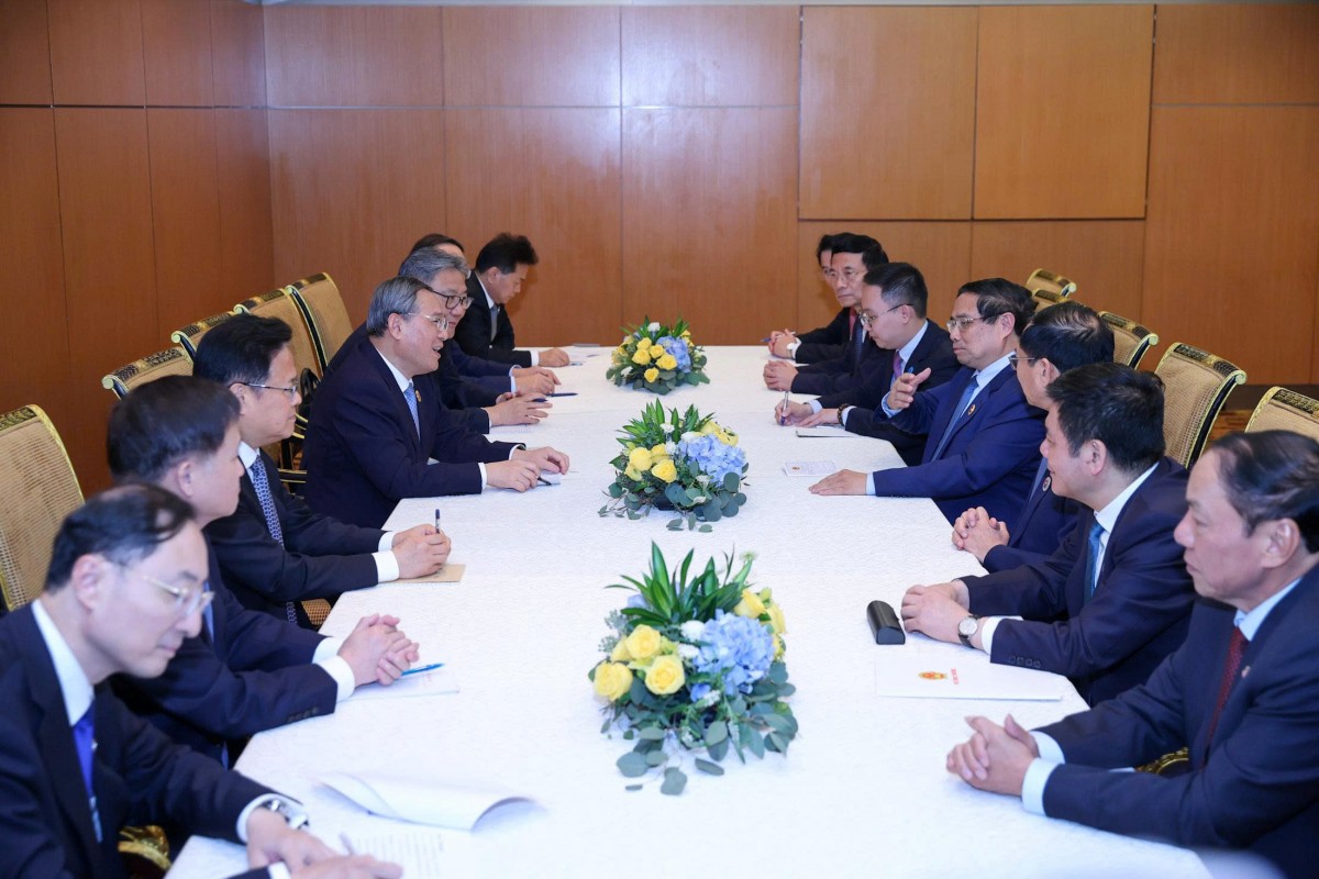 Thủ tướng Chính phủ Phạm Minh Chính đã có cuộc hội đàm với Thủ tướng Quốc vụ viện Trung Quốc Lý Cường - Ảnh: VGP/Nhật Bắc