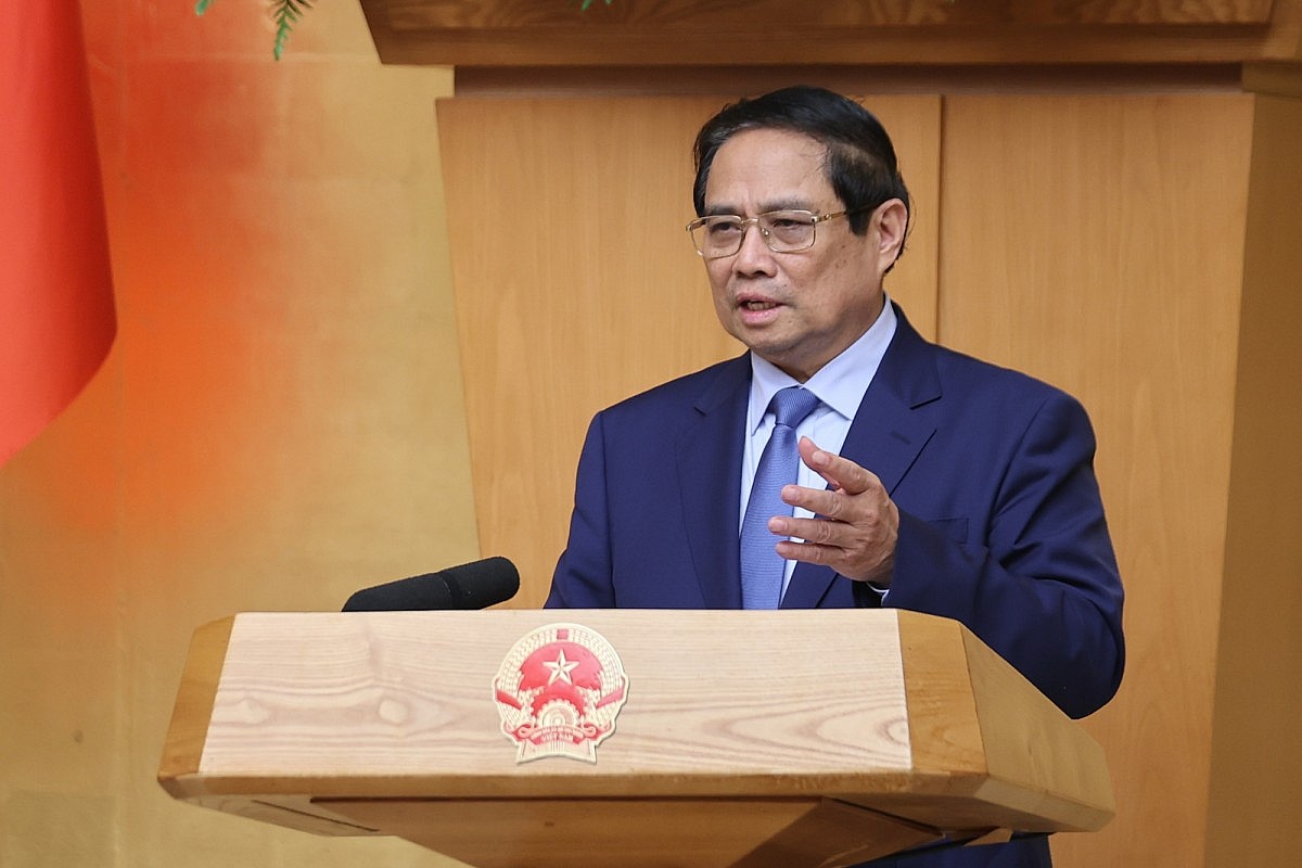 Thủ tướng Phạm Minh Chính yêu cầu ban hành 28 nghị định về phân cấp, phân quyền, phân định thẩm quyền chậm nhất ngày 15/6. Ảnh: VGP/Nhật Bắc Thủ tướng Phạm Minh Chính yêu cầu ban hành 28 nghị định về phân cấp, phân quyền, phân định thẩm quyền chậm nhất ngày 15/6. Ảnh: VGP/Nhật Bắc