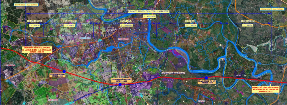 Bản đồ hướng tuyến Dự án đầu tư xây dựng tuyến đường sắt Lào Cai - Hà Nội - Hải Phòng qua địa phận tỉnh Hải Dương Bản đồ hướng tuyến Dự án đầu tư xây dựng tuyến đường sắt Lào Cai - Hà Nội - Hải Phòng qua địa phận tỉnh Hải Dương