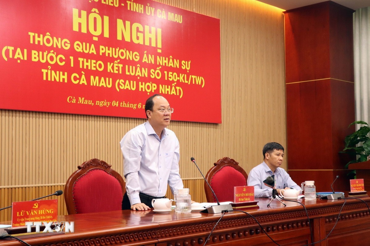 Ông Nguyễn Hồ Hải, Bí thư Tỉnh ủy Cà Mau phát biểu. (Ảnh: Kim Há/TTXVN) Ông Nguyễn Hồ Hải, Bí thư Tỉnh ủy Cà Mau phát biểu. (Ảnh: Kim Há/TTXVN)