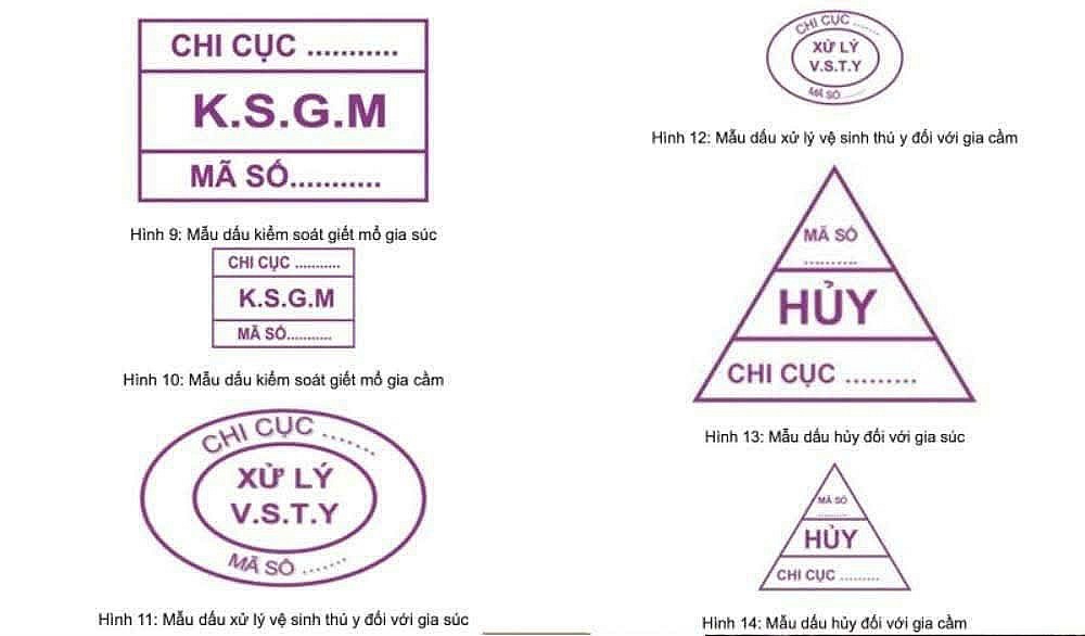 Mẫu dấu kiểm dịch gia súc, gia cầm