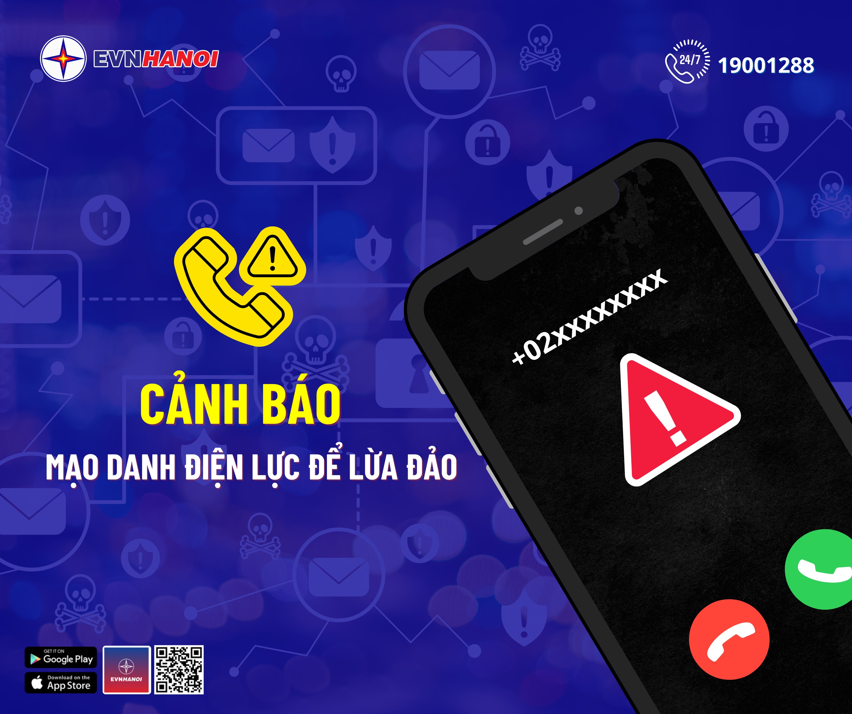 EVNHANOI phát cảnh báo mọi hình thức mạo danh lừa đảo