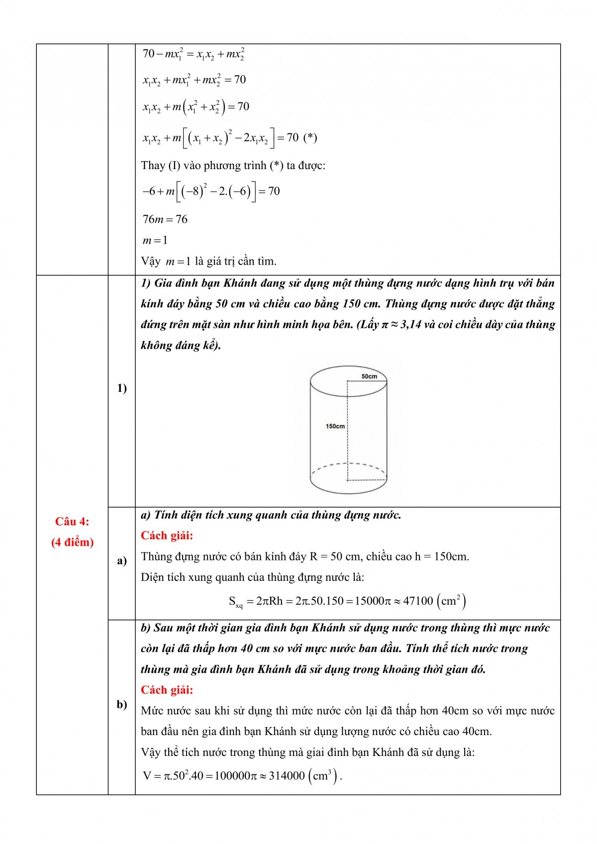 Đề thi, đáp án môn Toán lớp 10 Hà Nội
